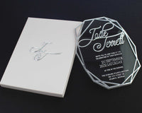 acrylic silver mirror invitation