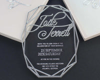 acrylic silver mirror invitation