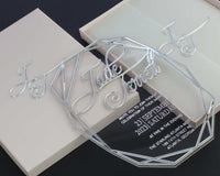 acrylic silver mirror invitation