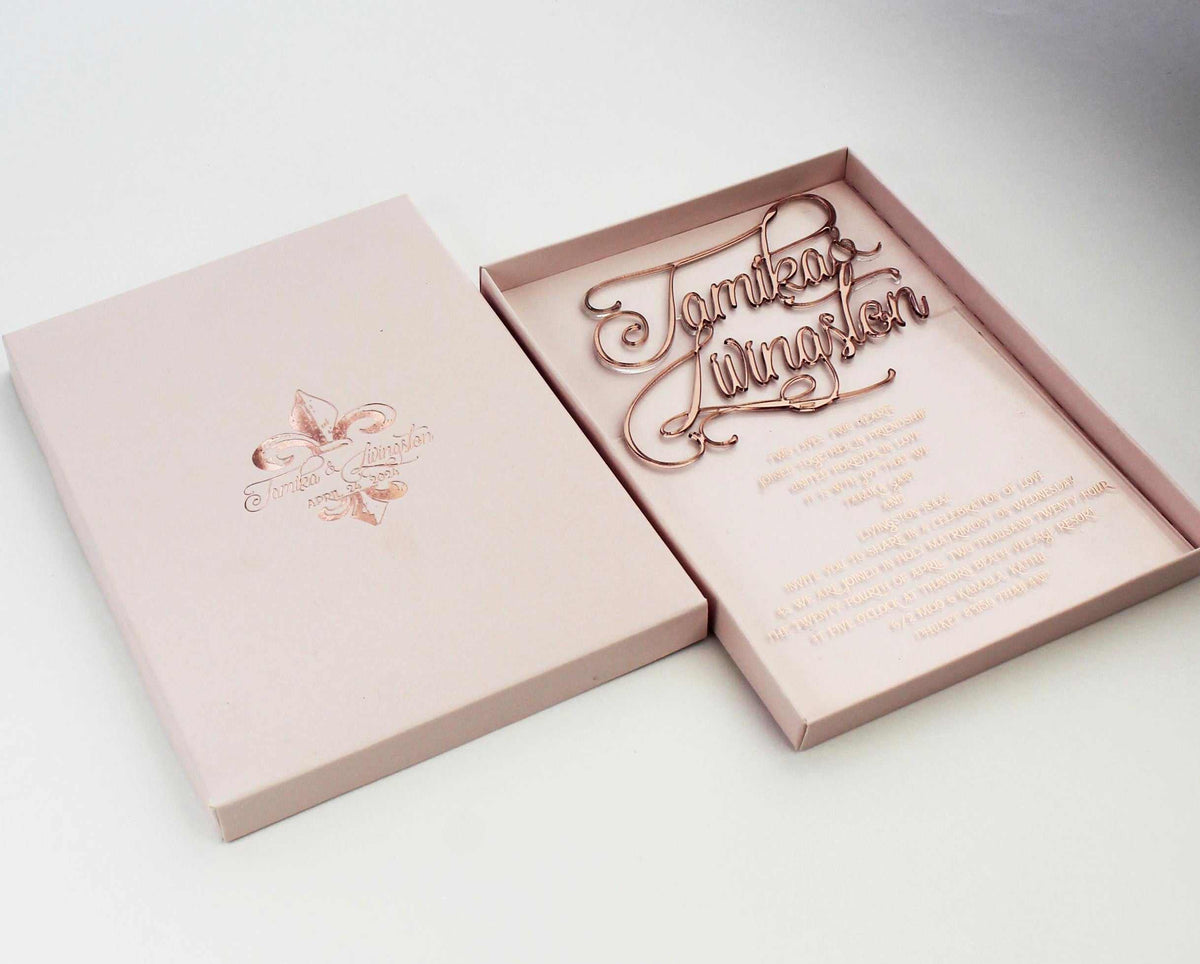 luxury rose gold foil invitation