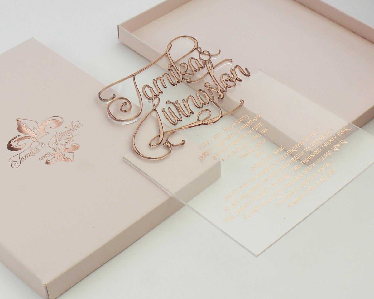 luxury rose gold foil invitation