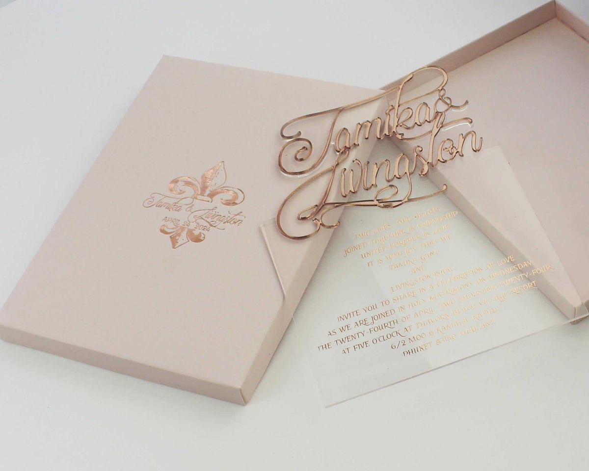 luxury rose gold foil invitation