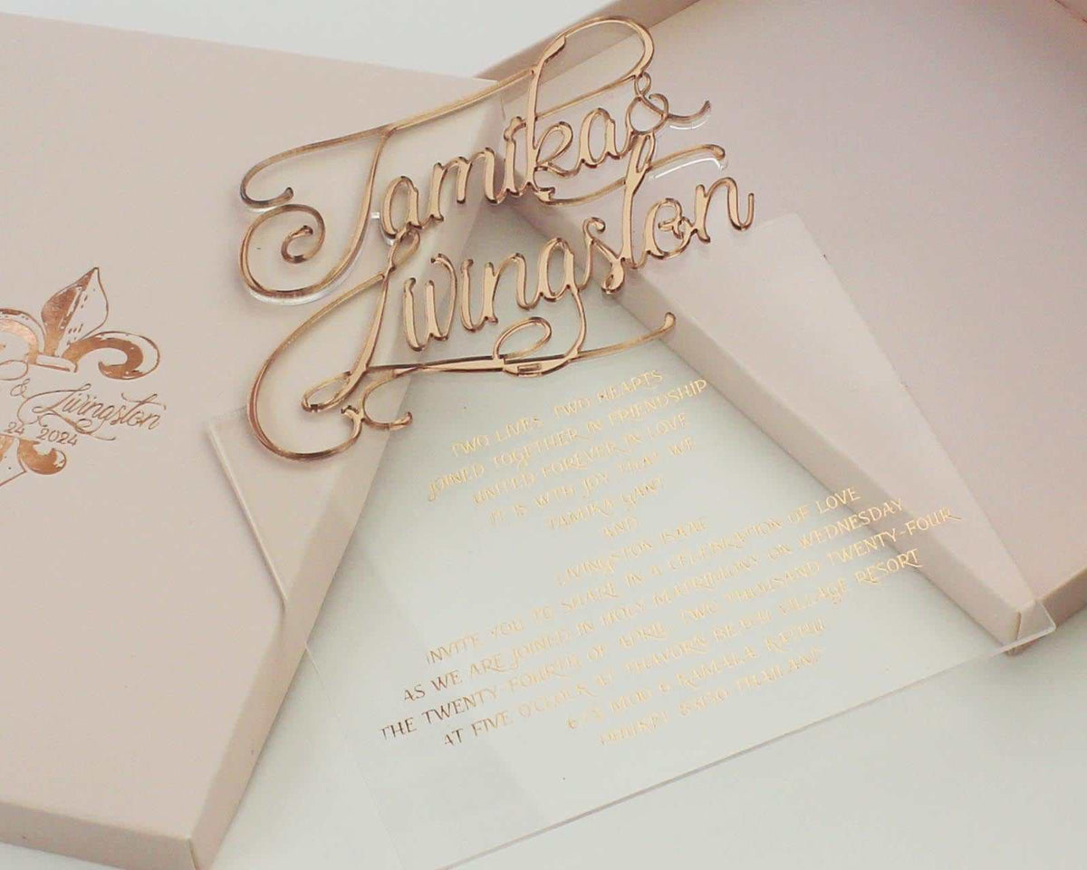 luxury rose gold foil invitation