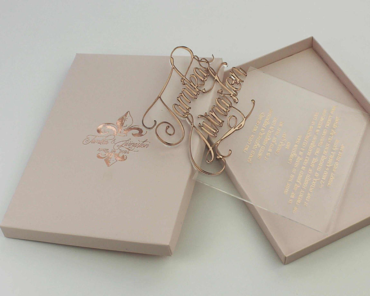 luxury rose gold foil invitation