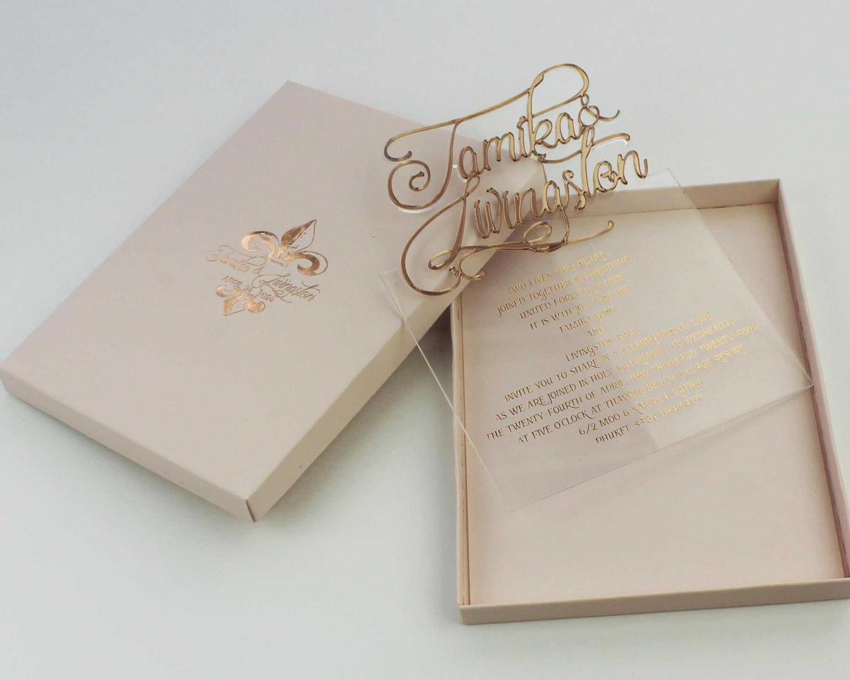 luxury rose gold foil invitation