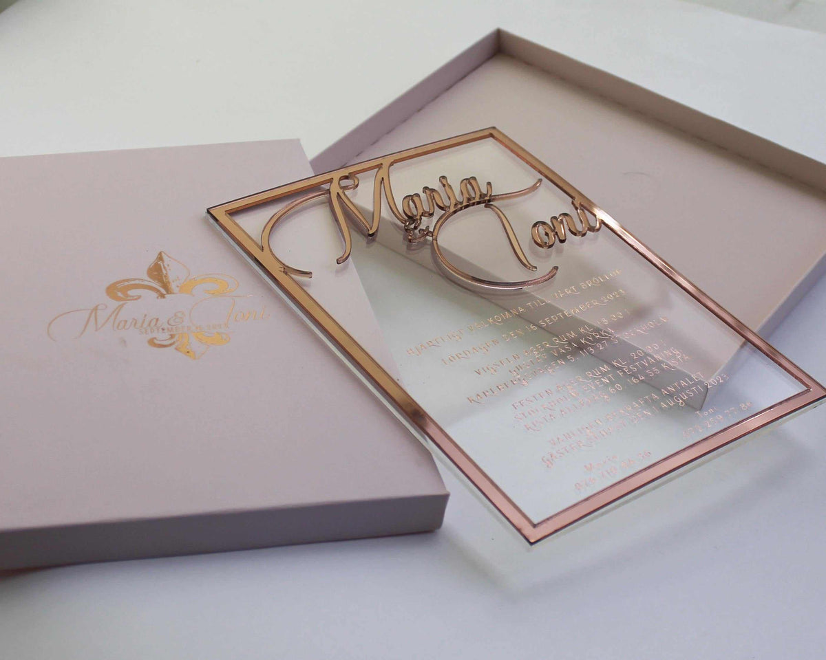 luxury rose gold foil invitation