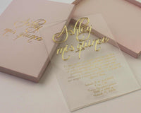 Quinceañera Invitation, Sweet 16 Birthday Invitation, Gold Foil Acrylic Invitation, Princess Miss Quince Personalized Laser Cut Invitation